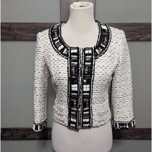 WHBM textured tweed blazer womens size 4